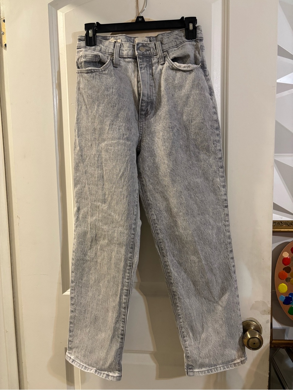 Vintage straight Light Gray Washed Jeans